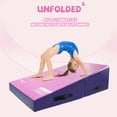 thumbnail image 6 of Kangaroo Hoppers 34" x24" x13" Gymnastics Cheese Mat, Incline Tumbling Mat for Kids Practise, Skill Training (Pink/Purple), 6 of 10