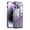 Purple, variant on SaniMore for iPhone 15 Pro Max Case Transparent [Not Yellowing Technology] [CD Loop+Safety Lock] [Electroplating Metal Bumper], Rugged PC Cover Tempered Glass Camera Lens Protector, Silver