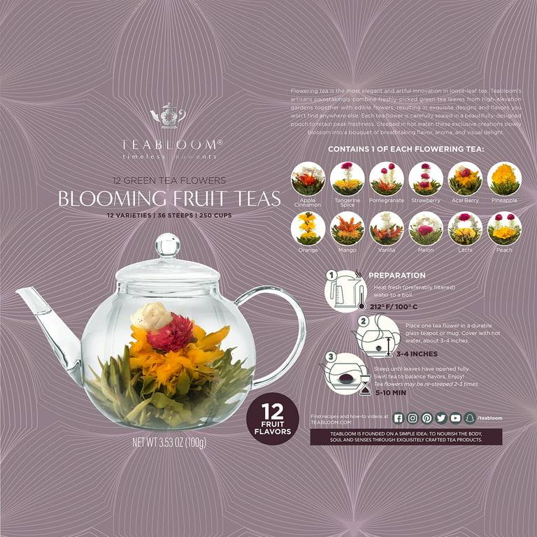 Teabloom Fruit Variety Blooming Tea Canister 