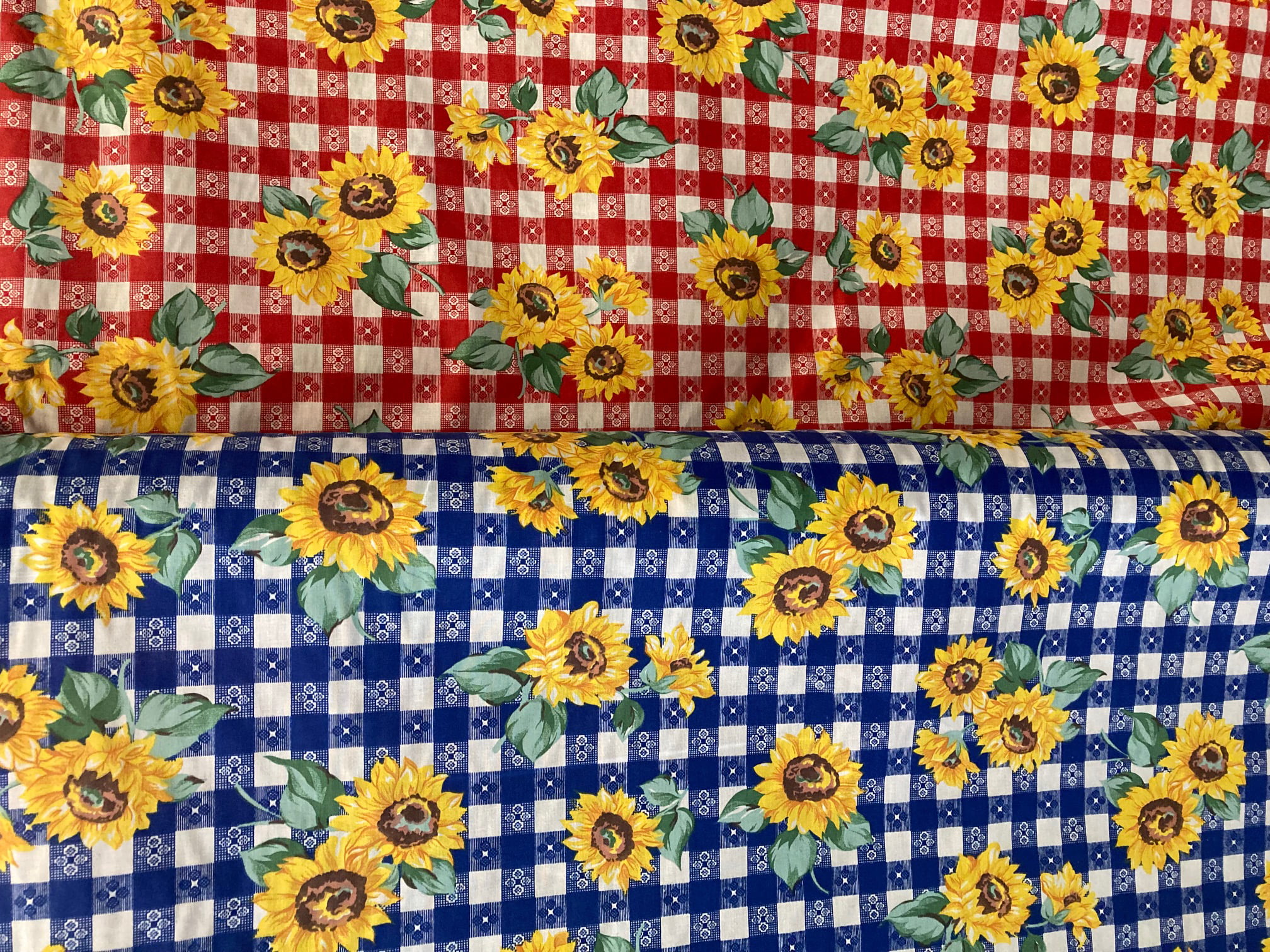 Large Sunflower Meadows Mystical Blue Fabric