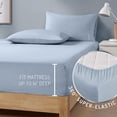 thumbnail image 5 of Degrees of Comfort Coolmax Cooling California King Sheet Sets | Best Sheet Set for Hot Sleepers | Soft, Deep Pocket 4-Pcs - Light Blue, 5 of 15