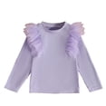 thumbnail image 2 of Cowsor Toddler Girl Shirts Ruffle Long Sleeve Baby Girl T-Shirts Kids Blouse, Ribbed Toddler Girl Tee Tops, 2 of 4