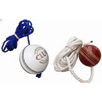 REINDEER Professional Cricket Training Hanging Ball Set - White & Red Leather (2-Pack, 150-170g) - Heavy Practice for Senior Players - Enhance Batting & Bowling Technique