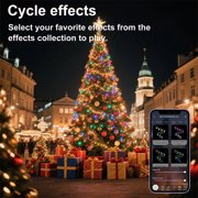 GLUAAE 66ft 200LED Smart Fairy Lights - RGB Color Changing String Lights with APP & Remote Control, IP65 Waterproof USB Lights for Indoor/Outdoor Christmas, Wedding, Party Decor