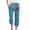Blue, variant on Utoimkio Capri Pants for Women Fashion Womens Casual Floral Printing Elastic Loose Pants Straight Wide Leg Trousers With Pocket