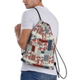 thumbnail image 3 of Drawstring Backpack - Patchwork In Country Style Splash Proof Small Drawstring Gym Bag for Women Men, Cinch Sports String Bag Backpack for Travel Swimming Beach, 3 of 8