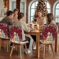 thumbnail image 5 of Christmas Dog Chair Covers Set of 4 Winter Snowflake Xmas Tree Poinsettia Plaid Chair Back Covers Stretch Removable Washable Slipcovers Protector for Dining Room Kitchen Party Decor, 5 of 5