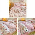 thumbnail image 2 of Hello Kitty Cotton Quilt Cover Sheet Pillow Case Kawaii Anime Children Soft 3/4 Pcs Set Home Fitted Sheets Bedding Article Gifts, 2 of 10