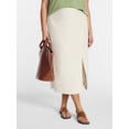 thumbnail image 2 of Time and Tru Women's and Women’s Plus Linen Blend Midi Skirt with Side Slit, Sizes XS-XXXL, 2 of 6