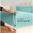 thumbnail image 6 of CGK Linens 4-Piece Breathable and Cooling Sheet Set With Extra Matching Pillowcases - Twin XL Size Bed Sheets Fits 8"-16" Mattresses, Spa Blue, 6 of 7