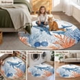 thumbnail image 6 of Ocean Whale Round Living Room Rugs 7 ft, Summer Orange Blue Sea Animal Corals Starfish Washable Area Rug with Non-Slip Sturdy Edge Binding Round Carpet for Kitchen Office Bedroom, 6 of 9