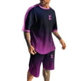 thumbnail image 2 of Men's Short Suit 2 Piece Summer Sports Suit Short Sleeve And Shorts Suit Casual Sports Suit, 2 of 4