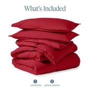 Bare Home Down Alternative Comforter Set - 3-Pieces - All Seasons - Oversized King, Red