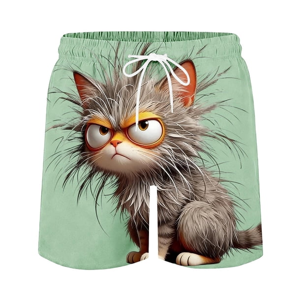 Pantalones de Cintura Elásticos con Cordón para la Natación de Verano de Ocio en la Playa, Desgaste Casual Y Cómodo