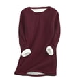 thumbnail image 1 of Chemise Thermique d'Hiver pour Femmes en Velours Manches Longues Décontractée Col Rond pour Temps Froid, 1 of 7