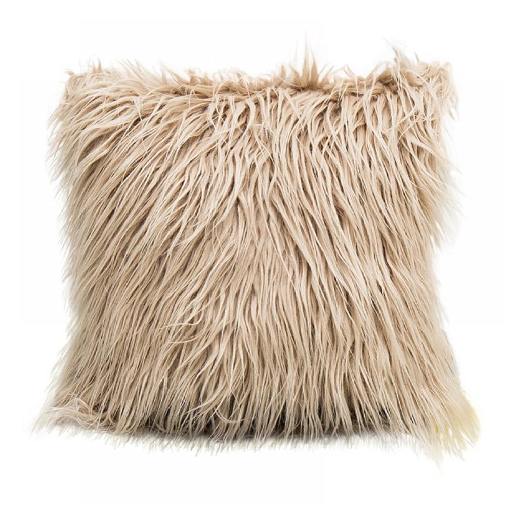 Super Soft Faux Fur Pillow Cover Decorative Fluffy Throw Pillow