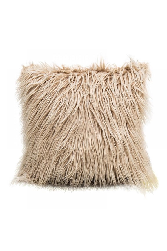 Pack of 1 Decorative Luxury Style Pink Faux Fur Throw Pillow Case Cushion Cover 17.7*17.7 Inch