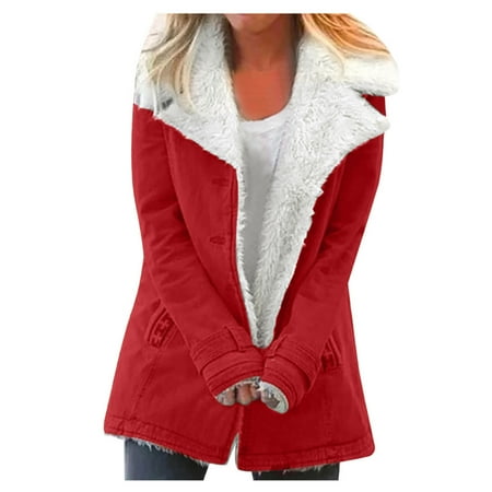 

Moxiu 2022 Warm Winter Coats for Women Plus size Jackets Sherpa Fleece Lined Thick Fuzzy Cardigan Overcoat Parka Outerwear