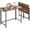 Rustic Brown and Black, variant on Portable 23.6" Mobile Folding Laptop Desk with Wheels, Rolling Cart Table for Small Space Office Couch or Bed Use in Natural White