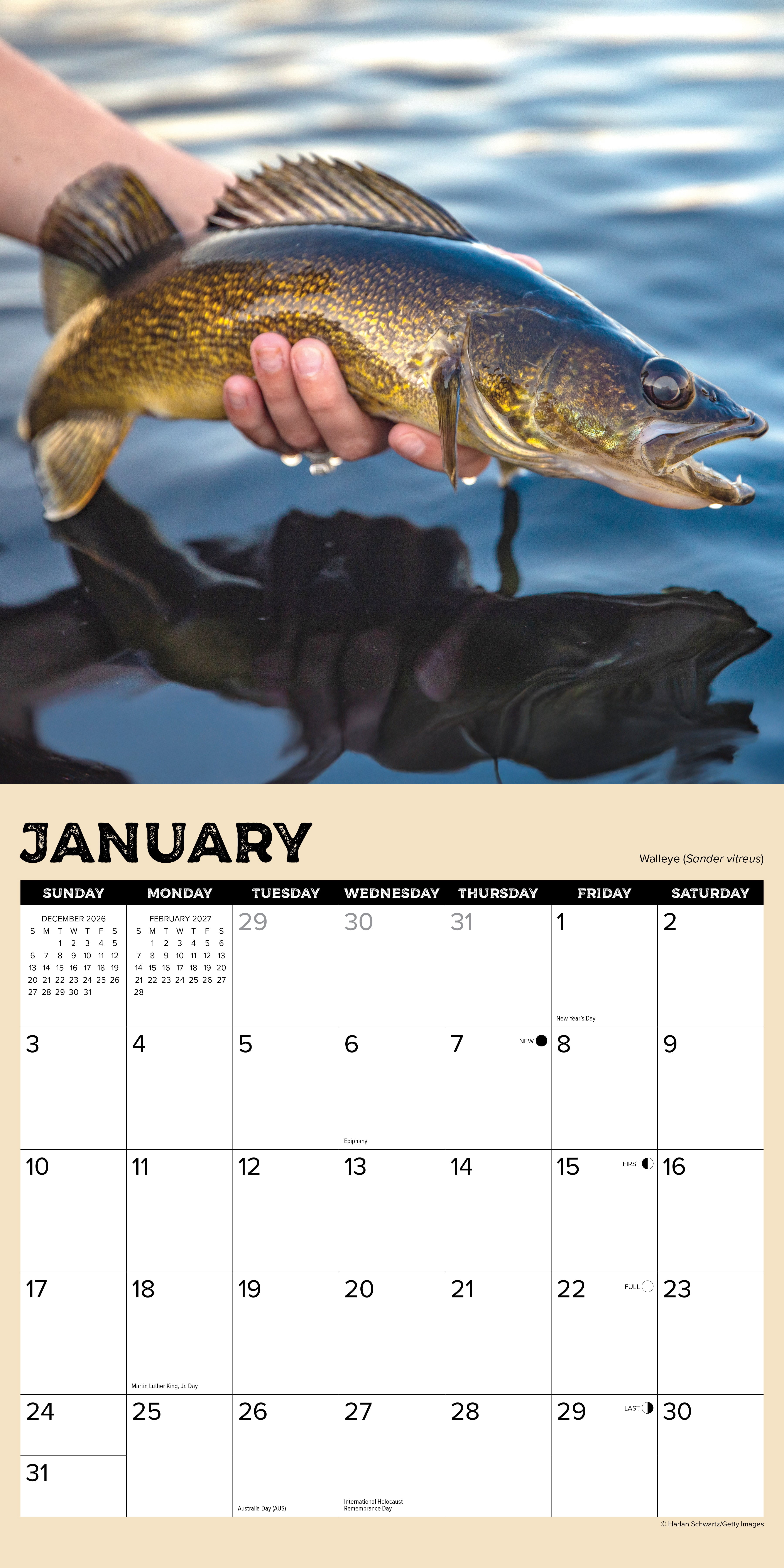 Willow Creek Press, Gone Fishing 2027 Wall Calendar