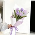 thumbnail image 3 of Flor de tulipán artificial preservada hecha a mano, terminada y hecha a mano, ideal como regalo para mujeres, amantes, aniversarios, día de la madre., 3 of 8