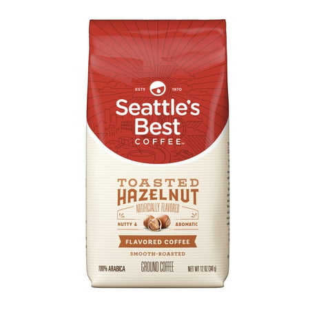 Seattle's Best Coffee Toasted Hazelnut Flavored Medium Roast Ground Coffee, 12-Ounce (Best Tasting Hazelnut Coffee)