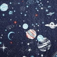 thumbnail image 3 of Blue Planet Universe Theme Kids Quilt Set Toddler Stars Space Galaxy Rocket Design Twin Size Quilt for Toddler Bed Quilted Bedspread Coverlet with Pillow Shams (Pandora, Twin), 3 of 3