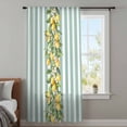 thumbnail image 4 of Aqua Stripes Lemon Sheer Curtains 54 Inches Long, Spring Botanical Plant Vertical Line Light Filering Curtains, Breathable Simi Curtain Privacy Drapes for Kitchen Bathroom Small Window Treatment, 4 of 9