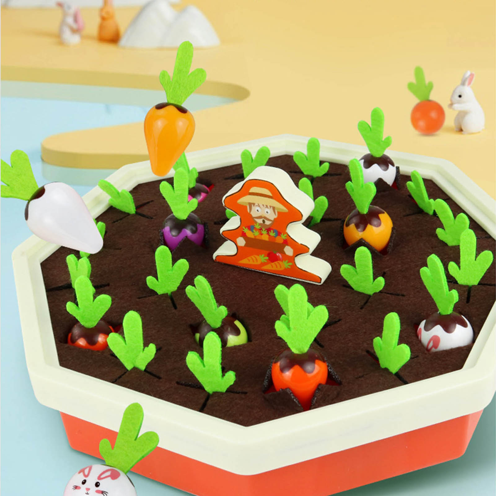 Travelwant Wooden Fun Carrots Harvest Toy Memory Games Radishes Shape