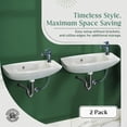 thumbnail image 5 of Renovators Supply Edgewood Small Wall Mount Bathroom Sink 20 in. White Ceramic Rectangular Sink w/Overflow and Single Faucet Hole, Pack of 2, 5 of 15