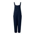 thumbnail image 3 of Workout Jumpsuits for Women Casual Loose Sleevelesss Adjustable Spaghetti Strap with Pockets Romper,Blue,S, 3 of 4