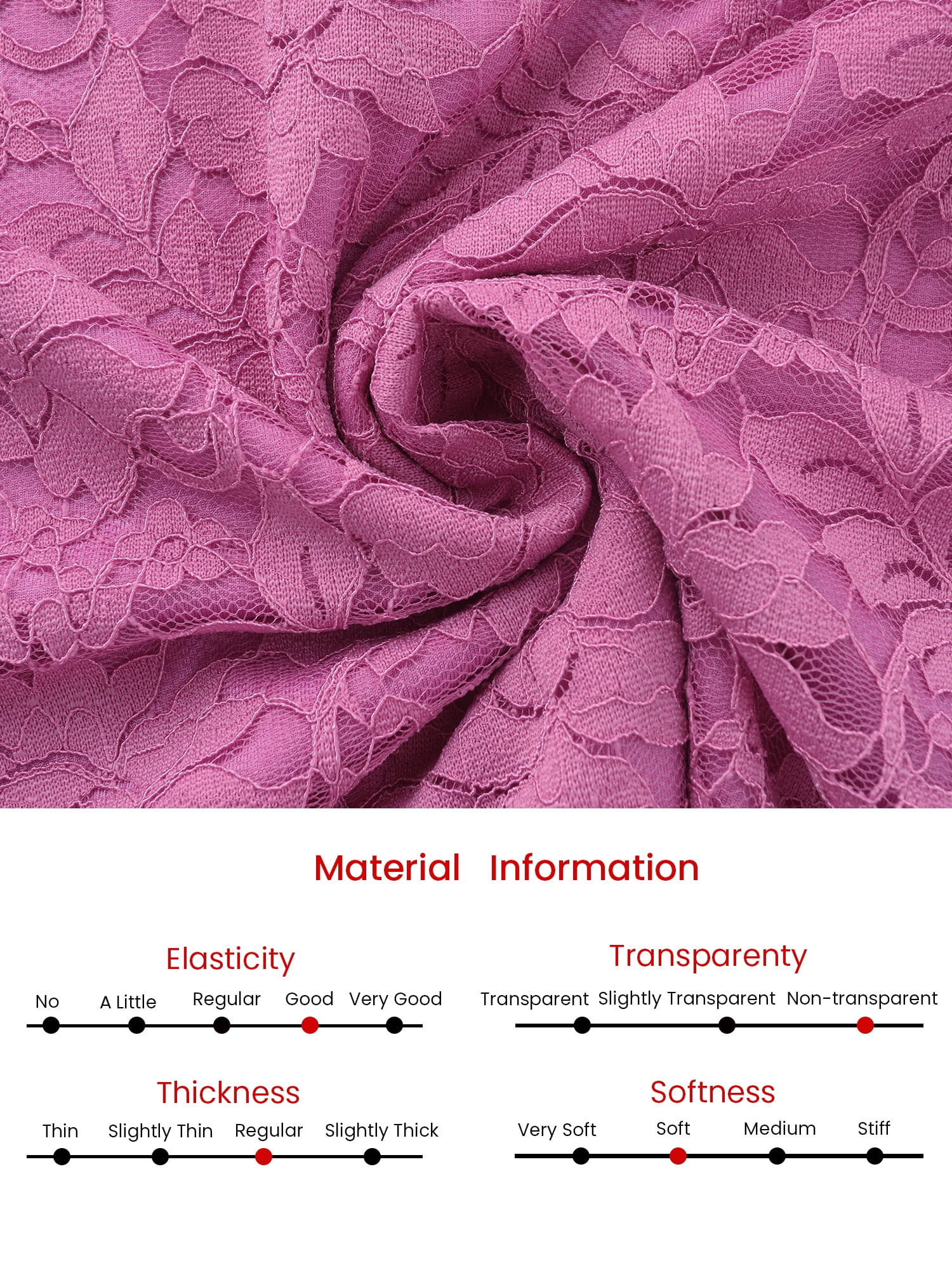DARING DIVA Floral Lace Wedding Bodycon Pencil Dress M Fushcia
