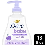 Baby Dove Sensitive Skin Care Baby Wash For a Calming Baby Bath Wash Calming Moisture Hypoallergenic And Tear-Free, Washes Away Bacteria, 13 fl oz