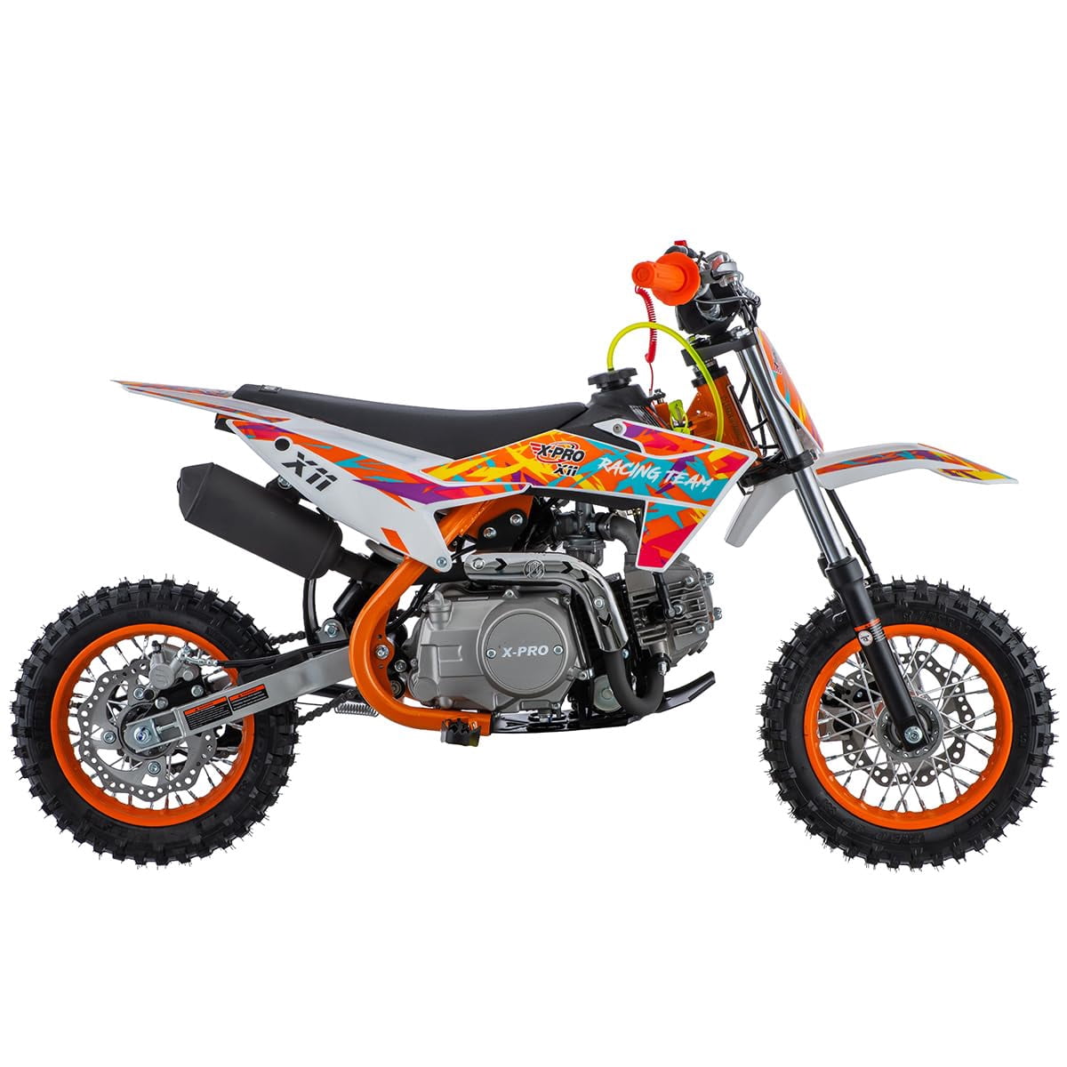 X-Pro Brand New X11 110cc Dirt Bike Gas Dirt Bike Pit Bikes Youth Dirt Pitbike with Automatic Transmission, Electric Start, 10"/10" Tires!