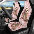 thumbnail image 2 of Yuyamidu Cute Sloth Car Seat Covers Waterproof Front Seat Covers Strawberry Automobile Front Seat Cover Easy to Install Car Interior Automotive Universal Fit Most Cars, Pink, 2 of 7