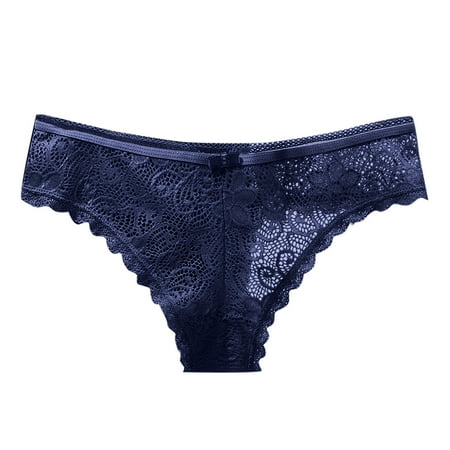 JDEFEG Plus Size G String Womens Underwear Cotton Bikini Panties Lace Soft Hipster Panty Ladies Stretch Full Briefs Womens Underwear Cotton Lace Nylon Spandex Blue M