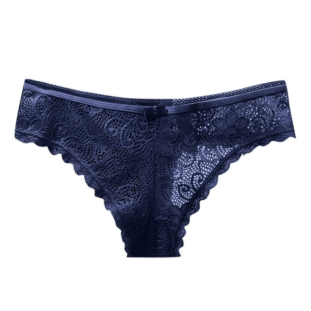 B91xZ Women's Lace Boyshorts Panties High Waist Stretch Briefs Soft  Underpants Ladies Full Coverage Panties,M Blue 