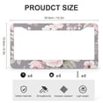thumbnail image 3 of Watercolor Floral Flower Rose License Plate Frame 2 Pack Floral Pink Watercolor Roses Bud Abstract Leaf Flower Personalized License Plate Frame for Women Men Metal License Plate Frames, 3 of 6