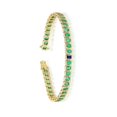 thumbnail image 3 of 925 Silver Lab Emerald Tennis Bracelet With Ruby And Sapphire,Silver Bezel Bracelet,Lab Emerald Octagon Bracelet,Emerald Bracelet gift for, 3 of 3
