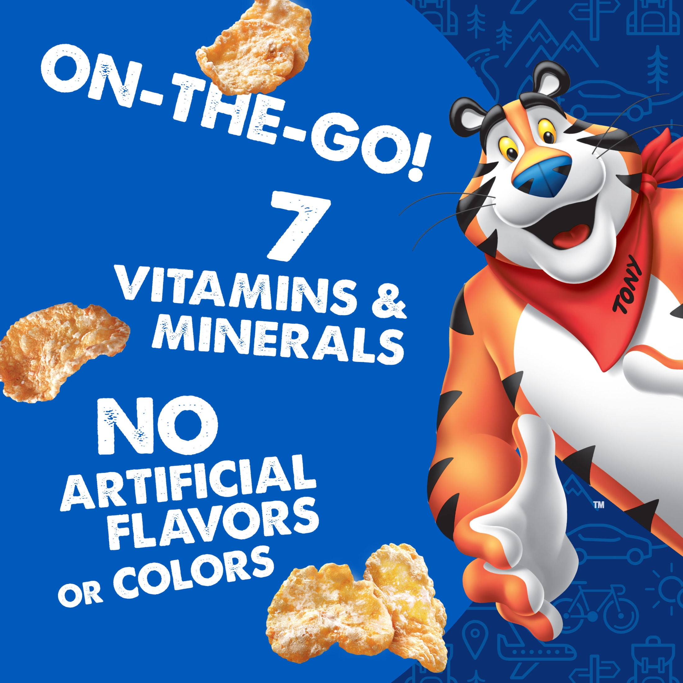 (4 pack) Kellogg's Frosted Flakes Go Packs Cereal, Kids Snacks, Lunch Snacks, Original, 12oz Box (10 Pouches)