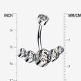 thumbnail image 2 of Implant Grade Titanium Journey Curve Sparkle Internally Threaded Belly Button Ring-Clear Gem, 2 of 4
