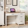thumbnail image 4 of 47" Farmhouse Wood Executive Desk with 4 Drawers, Home Office Computer Desk for Work/Study/Writing, 4 of 7