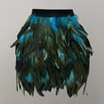 thumbnail image 3 of RUTAYY Women Sexy Elastic Waist Feather Party Skirt Black Solid Color Casual Travel Skirts, 3 of 3