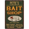 thumbnail image 1 of PETE'S Green Bait Shop Man Cave 8 x 12 Matte Finish Metal 108120027368, 1 of 1