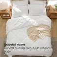thumbnail image 3 of 7 Pieces Queen Comforter Set Premium Series, Hotel Luxury Soft Bed in a Bag, Goose Down Alternative, Safe for Sensitive Skin Bedding Comforter All Season Medium Warmth, White Wavy Quilted, 3 of 6