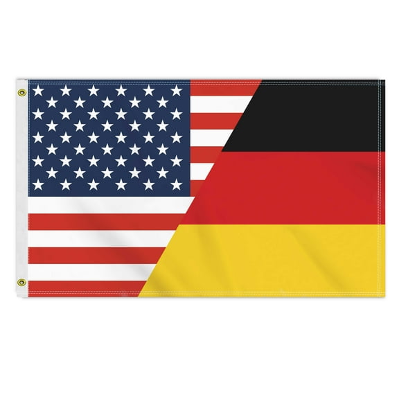 3×5 FT German Normal USA Flag, Large 150D America Germany Outdoor Banner,Double Side Printing Decor For Patio Garden With Brass Gromment