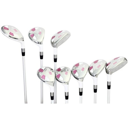 Majek White Pearl Senior Ladies Golf Hybrids Irons Set New Senior Women Best All True Hybrid Ultra Light Weight Forgiving Woman Complete Package Includes 4 5 6 7 8 9 PW SW All Lady Flex Utility
