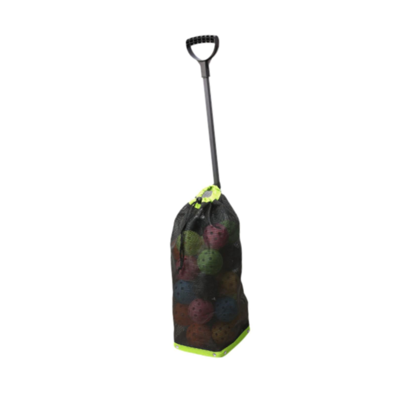 Pickleball Ball Retriever Grabber Basket Collector Adjustable Height Oxford Cloth for Outdoor Gym Training
