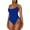 Blue, variant on Hessimy Women's Ruched High Cut One Piece Swimsuit Tummy Control Bathing Suit Monokini(Black,L)
