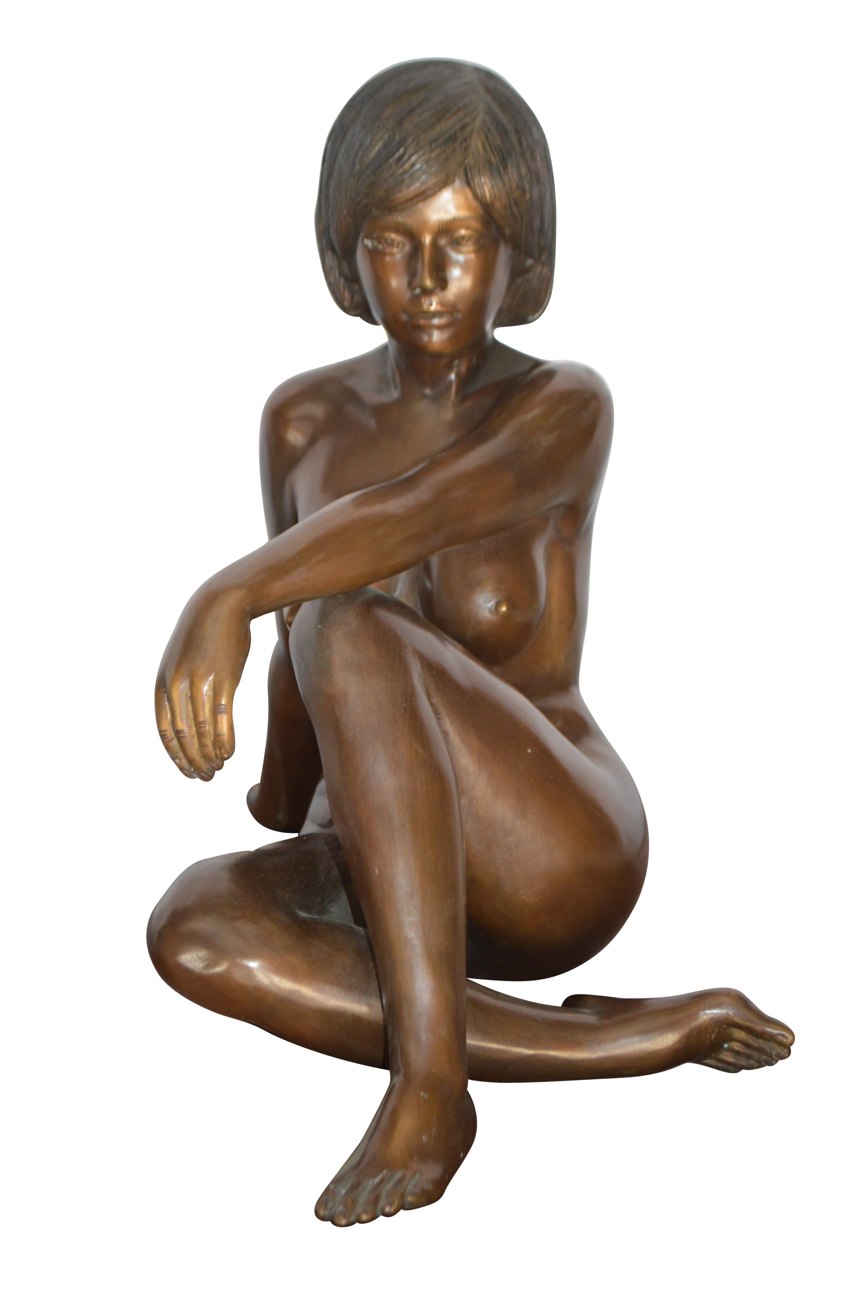 Meditation (Indoor Squatting Sitting Nude Bronze Statue) – ArtParkS